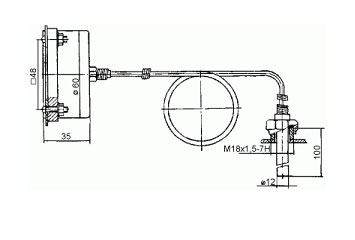 Термометр манометрический,  конденсационный, показывающий ТКП-60С, ТКП-100С