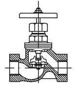 Вентиль (клапан) запорный чугунный 15кч18п, муфтовый. Вентиль (клапан) запорный чугунный 15кч18п, муфтовый.